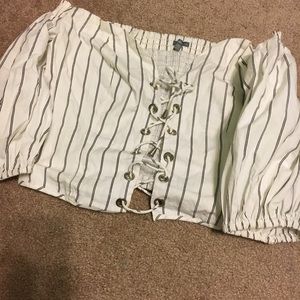 Crop off shoulder fashion top